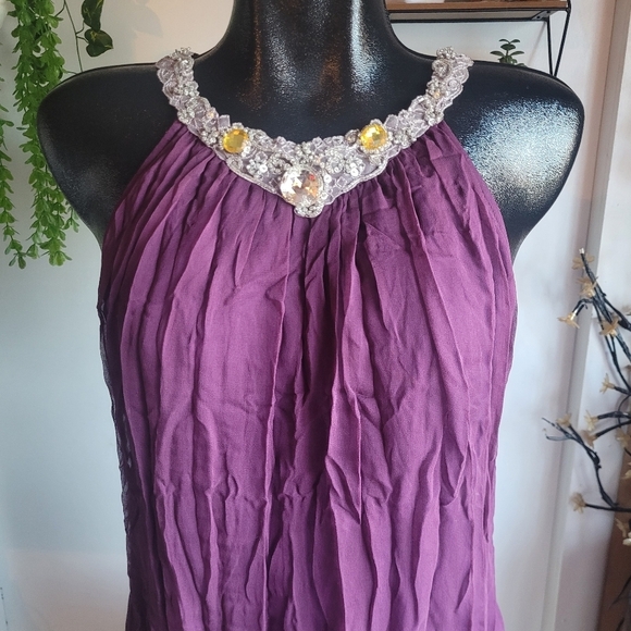 Maria Bianca Nero plum silk dress Size L - Picture 2 of 9